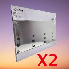 2x IKEA Lonsas Mirror stick on with Self Adhesive Pads LÖNSÅS Size 21cm x 30 cm