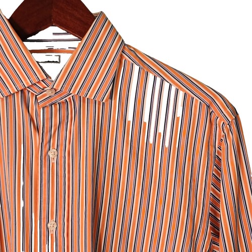 RLX Ralph Lauren Polo Shirt Mens 2XL Orange Stripe Bandon Dunes
