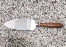 Vtg Pie Cake Server Charcuterie Board Spatula Stainless Steel Wood Handle Japan