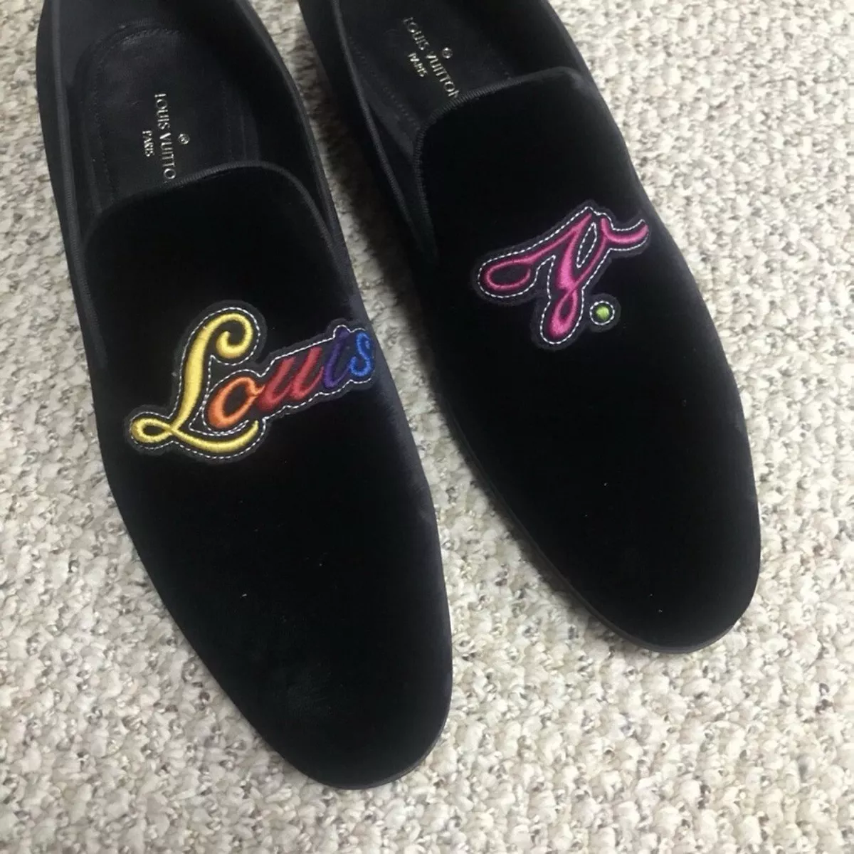 Louis Vuitton Velvet Auteuil Slipper Velvet Mens 7.5