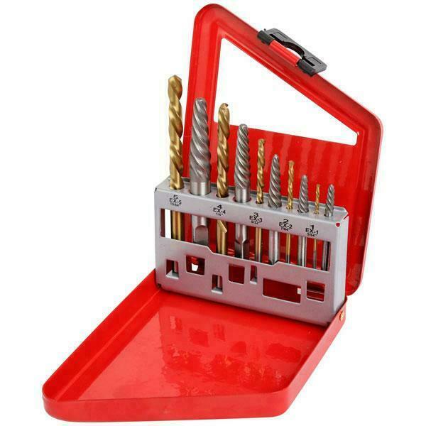 Combination Screw Extractor & Drill Set in Metal Storage Tin