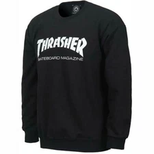 THRASHER Men's Crewneck Sweater SKATEBOARD MAGAZINE - Black - Small - NWT
