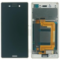 Original Sony Xperia M4 Aqua Display Modul Lcd Touchscreen Glas Scheibe Silber