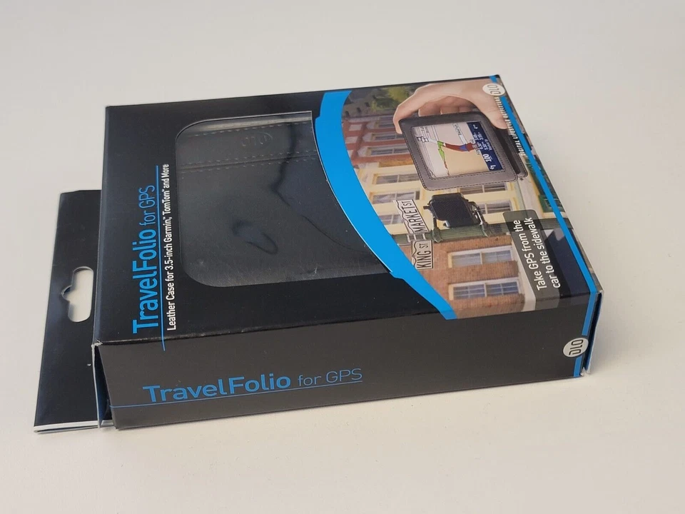 Folio de Viaje para Pantalla GPS Estuche de Cuero Negro Soporte de Cinturón 3.5 NUEVO DLO Foto 3 de 4