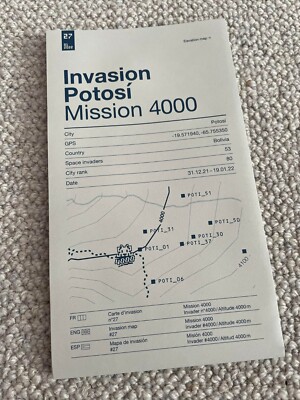 INVADER INVASION POTOSI MISSION 4000 KARTE KUNSTDRUCK POSTER