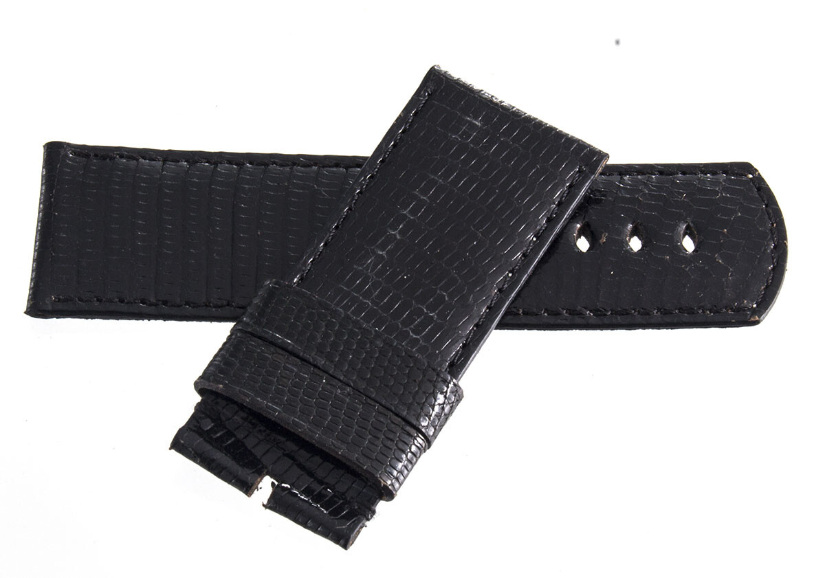 LOCMAN Men's 31mm x 30mm Black Lizard Leather Watch Band eBay