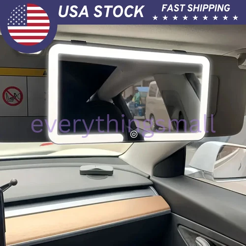 LED Car Sun Visor Vanity Mirror Rechargeable Makeup Mirror with 3 Light Modes