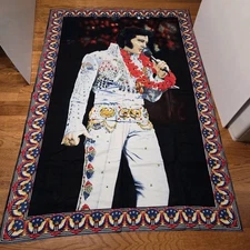 Vintage Elvis Presley Wall Tapestry  A.T.C. New York 100% Cotton 56x38