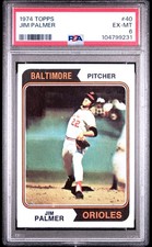 1974 Topps Jim Palmer #40 Topps Baltimore Orioles PSA 6 Vintage Baseball Card