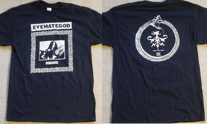 Chemise Noir EyeHateGod Band - Coton, Tailles S à 5XL - Neuf Avec étiquettes, Personnalisable