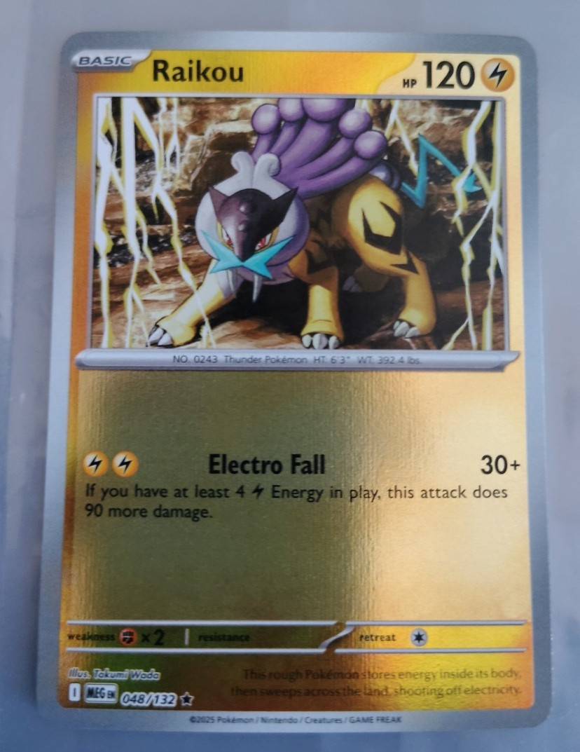 Raikou 048/132 Mega Evolution 2025 Reverse Holo Rare Near Mint