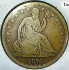 1876 "S" Silver Liberty Seated Half Dollar*High Grade*Nice Historic Coin**VF**
