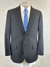 Vintage Brooks Brothers USA Men's Dark Gray Striped Athletic Fit Blazer 40R 895
