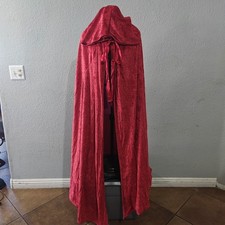Velvet Hooded Cape Red Adult Large 48" The Creative Brand Cykxtees Cosplay