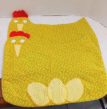 Set Of 2 Vintage Rooster Shaped Cotton Floral...