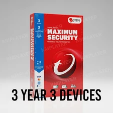 TREND MICRO MAXlMUM SECURITY 2025 Antivirus Global Version - 3 Devices 36 Months