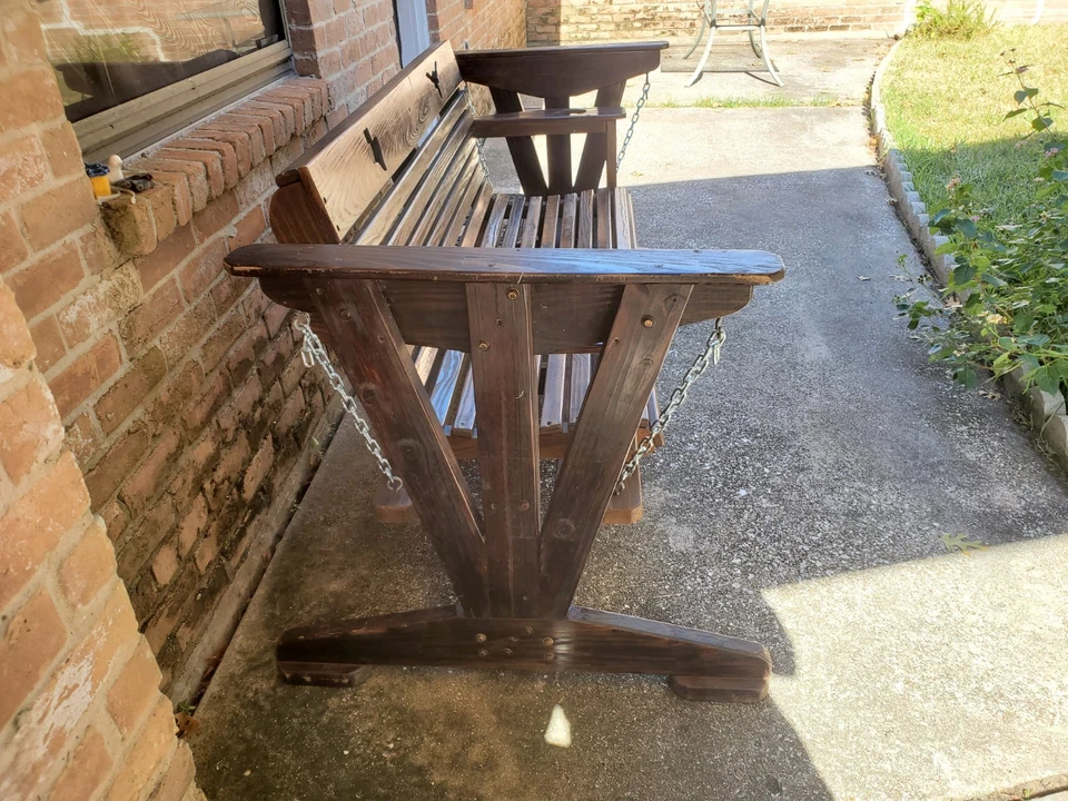Handmade,Heavy Duty, Wood Bench Glider - Image 3 of 4