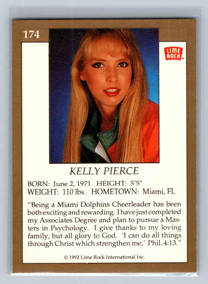 1992 Lime Rock Pro Cheerleaders #174 Kelly Pierce - Image 2 of 2