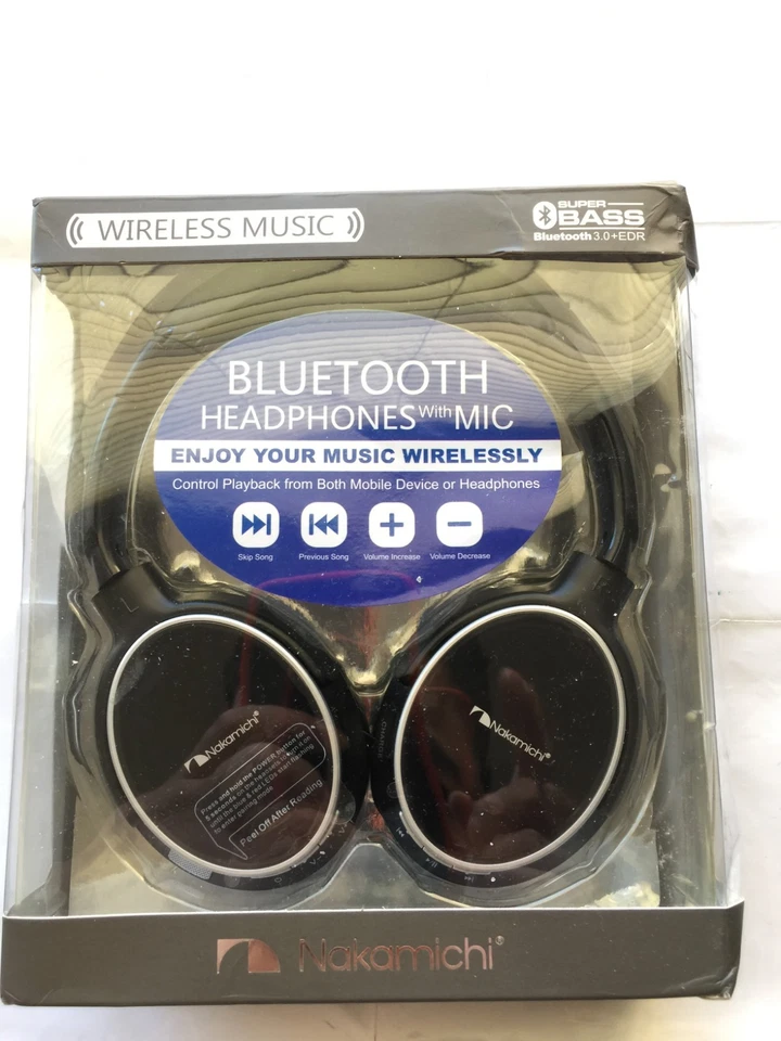 Nakamichi Over the Ear Bluetooth Headphones BT304, Black, READ - Image 2 of 4