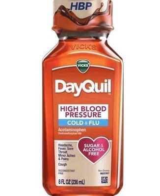Vicks Dayquil High Blood Pressure Cold And Flu Decongestant ,Sugar& Alcohol Free