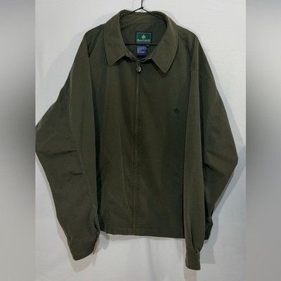 Rainforest Men's 2XLT Olive Full-Zip Bomber Jacket Cotton Lyocell Tencel Blend