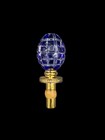 Faberge Wine Stopper, Cobalt Cut to Clear with Gold-Colored Accents w/ box — photo 2
