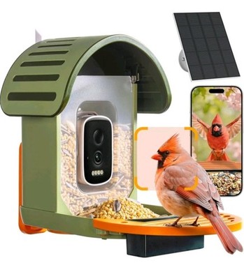 Vinguys Green 2.k Full HD Camera 130 Degrees Wild View Smart Bird Feeder