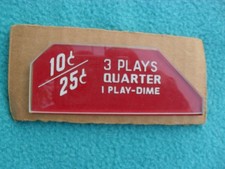 Seeburg wallbox 3W1 COINS Window NOS Instruction Glass