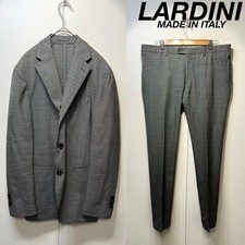 Lardini Gray Suit Wool all-over print jacket and pants set size 50