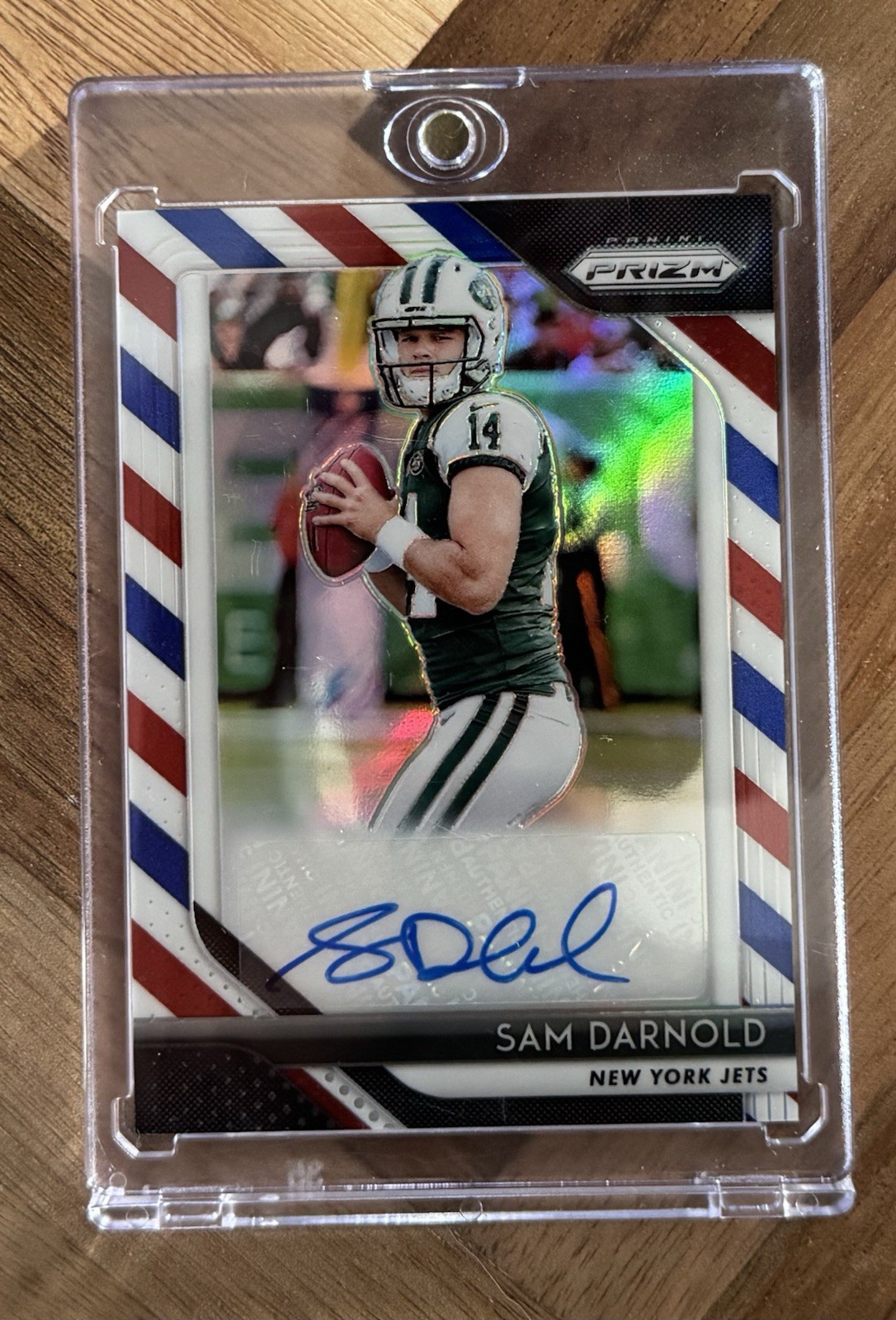 2018 Panini Prizm Sam Darnold Rookie Auto Red White Blue RARE RC Seahawks