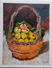 Natura Morta Olio Su Tela 35x45