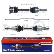 SurTrack Pair Set 2 Front CV Axle Shafts For Geo Tracker Suzuki Sidekick L4 4WD