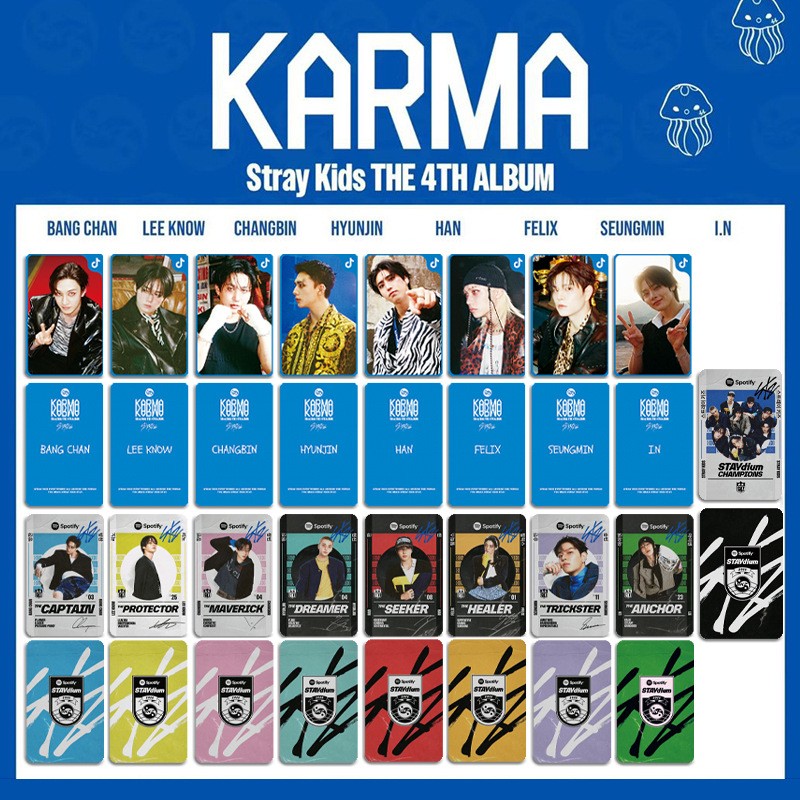 8pcs/set Stray Kids KARMA Double-Sided Photocards Self Made Photo