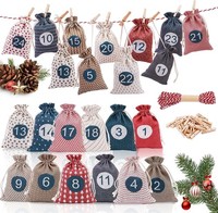 Adventskalender Stoff 24 Bedruckte SäCkchen Zum BefüLlen Weihnachten Geschenk