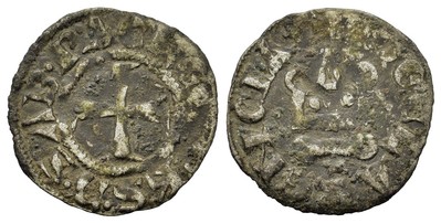 Medieval Europe BI Denier - Corinth Achaea 1301-1307 AD - Philippe de Savoy