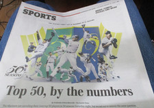 SEATTLE MARINERS 50 GREATEST ALL-TIME 8/8/2026 NEWSPAPER GRIFFEY JR EDGAR ICHIRO