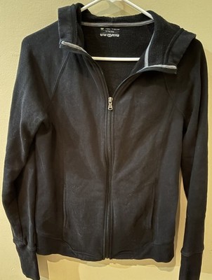 TEK GEAR Junior Black Solid Fleece Full-Zip Hooded Hoodie Size S
