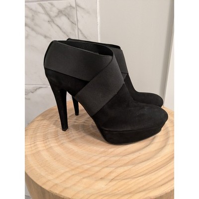 Stuart Weitzman Black Suede Kilgore Platform Stiletto Booties Ankle Boots Sz 10