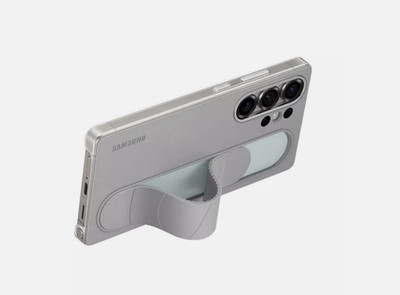 Original Samsung Standing Grip Case Cover EF-GS938 Galaxy S25 Ultra Gray Grau