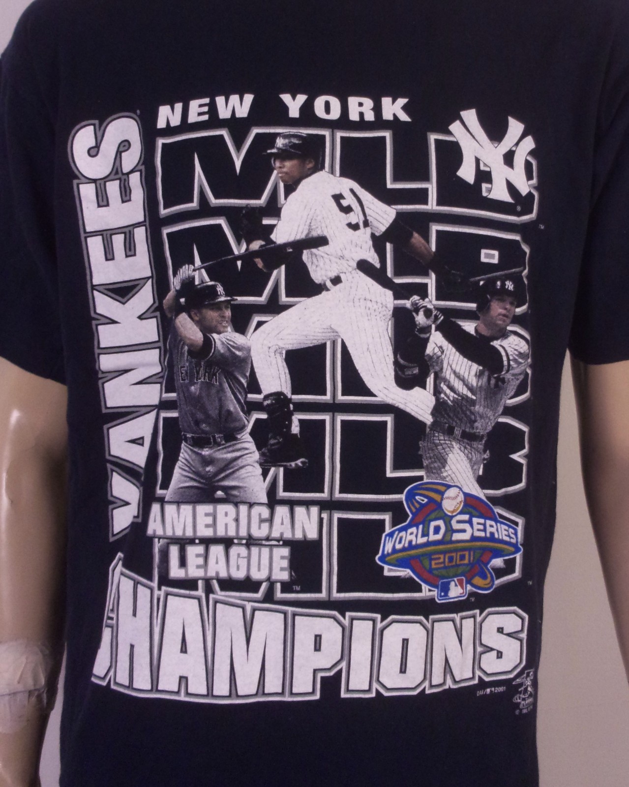 vintage 00s Y2K single stitch 2001 WS New York Yankees T-Shirt Jeter A-Rod SZ L