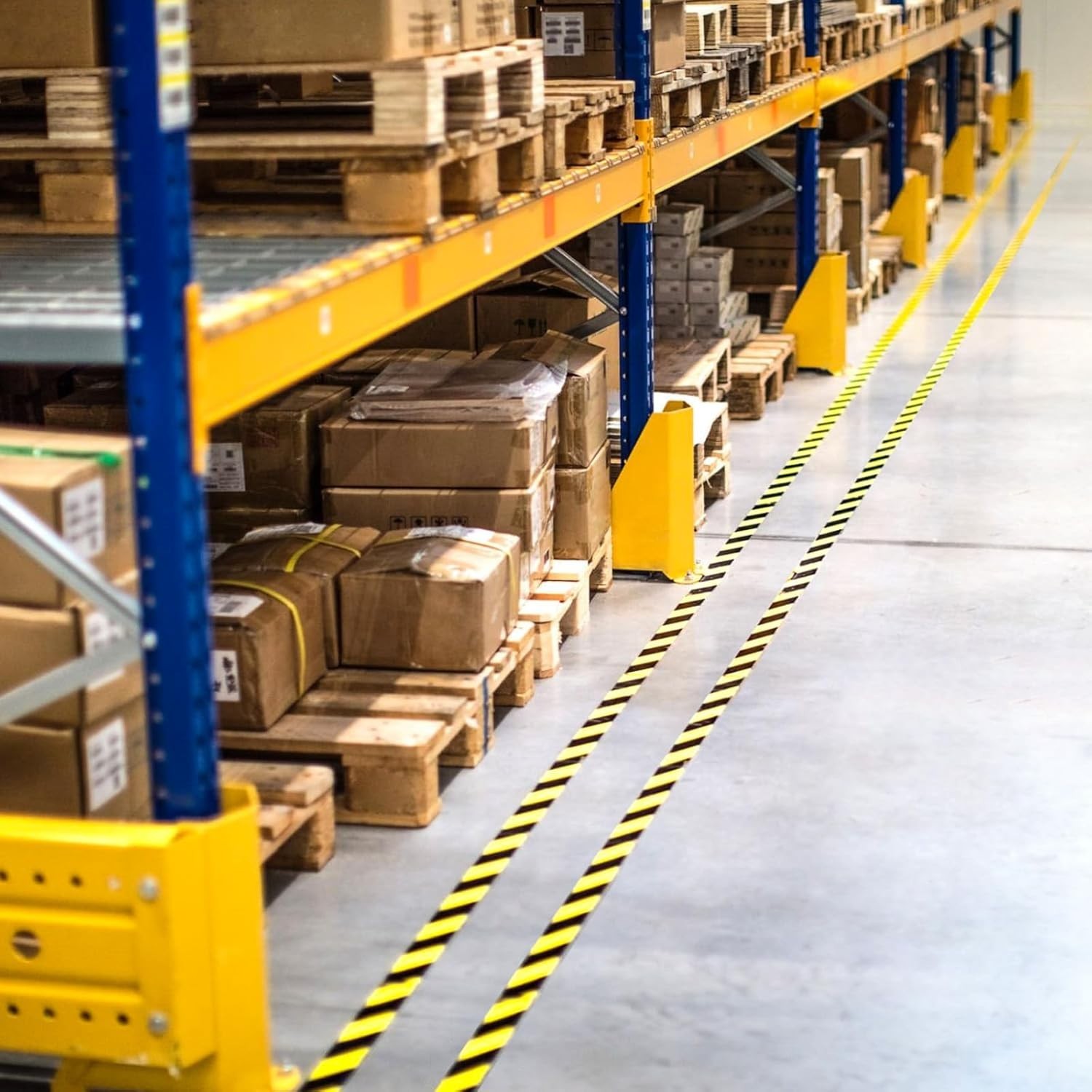 ADHES Caution Tape Floor Tape Warning Tape Yellow and Black Weather-Resistant