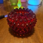 Fenton Ruby Red Hobnail Rose Bowl Violet Vase