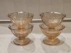 Jeannette Depression Glass Pink Cherry Blossom Sherbet Dishes - Set of 4