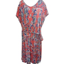 Croft & Barrow Dress 3X Floral Knee Length Casual Tie Waist Garden Tea Party