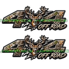 4x4 Off Road Deer Buck Hunt Hunting Decals Truck Bedside Fender Sticker Pair G