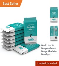 Plant-Based Flushable Wipes - 336 Count Adult Hygiene Essentials, No Fragrance