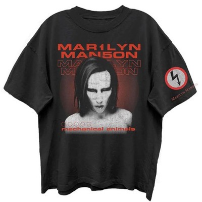 Marilyn Manson - Mechanical Animal- Black Enzyme Wash Retro Style