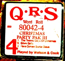 QRS 3-Song Holiday Roll CHRISTMAS PARTY PAK IIl Roll 4 Player Piano Roll 80042-4