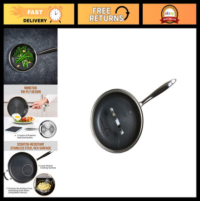 8'' Non-Stick Stainless Steel Frying Pan with Lid, Copper Chef Titan Cookware