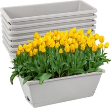 8pcs Window Box Planter, 17 Inches Flower Window Boxes, Rectangle Planters